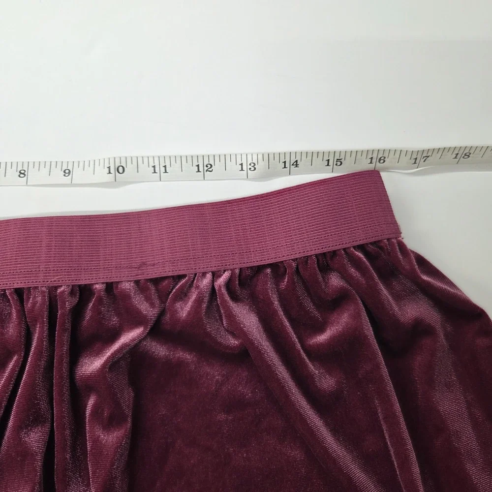 Kaktus Burgundy Rose Velvet Maxi Skirt Elastic Waist Flowy Large Romantic Gothic